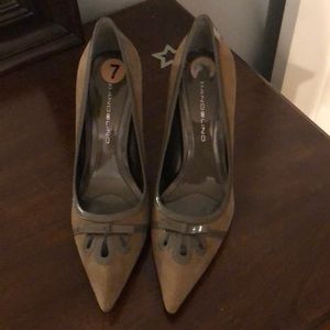 Grey suede and patent leather size 7